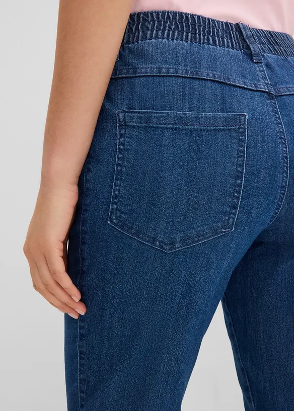 Jeans med bekv&auml;m medelh&ouml;g midja (2-pack), raka ben, bonprix
