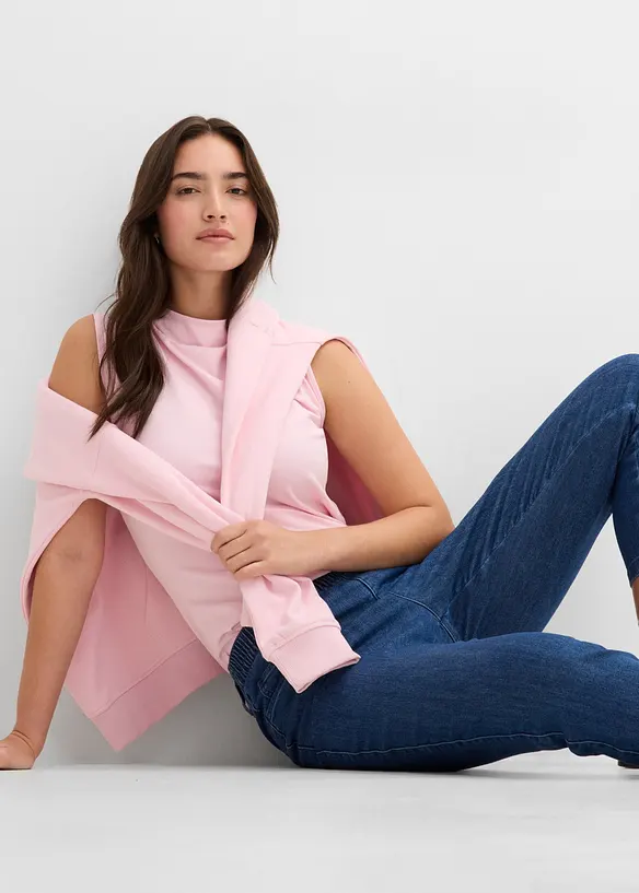Jeans med bekv&auml;m medelh&ouml;g midja (2-pack), raka ben, bonprix