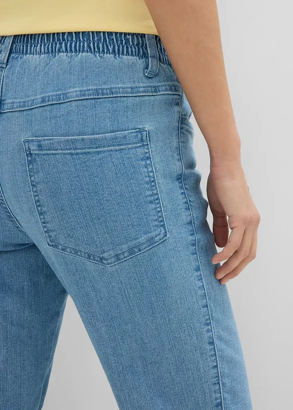 Jeans med bekv&auml;m medelh&ouml;g midja (2-pack), raka ben, bonprix