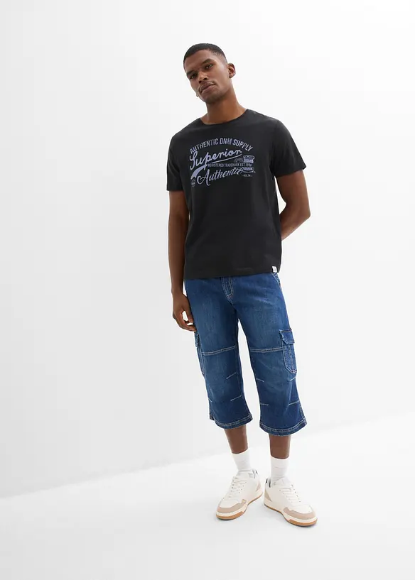 3/4-Jeans med cargofickor, Regular Fit, Straight, bonprix