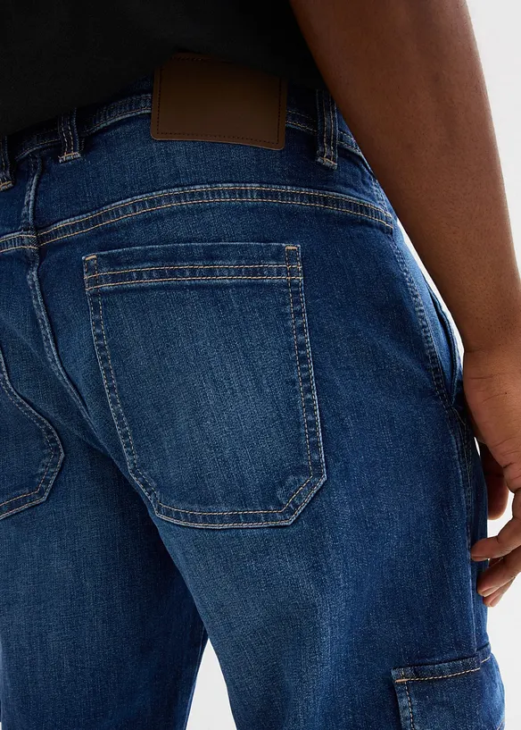 3/4-Jeans med cargofickor, Regular Fit, Straight, bonprix