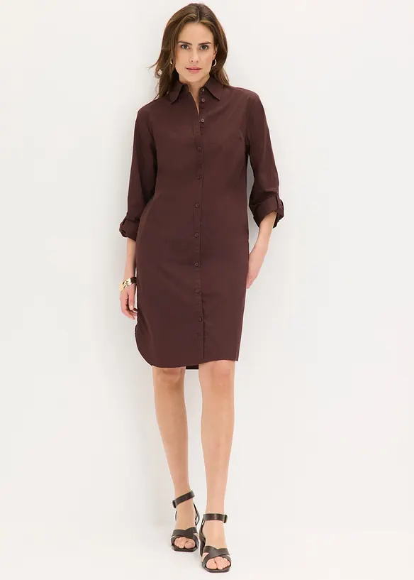 Skjortkl&auml;nning i bomullspoplin, bonprix