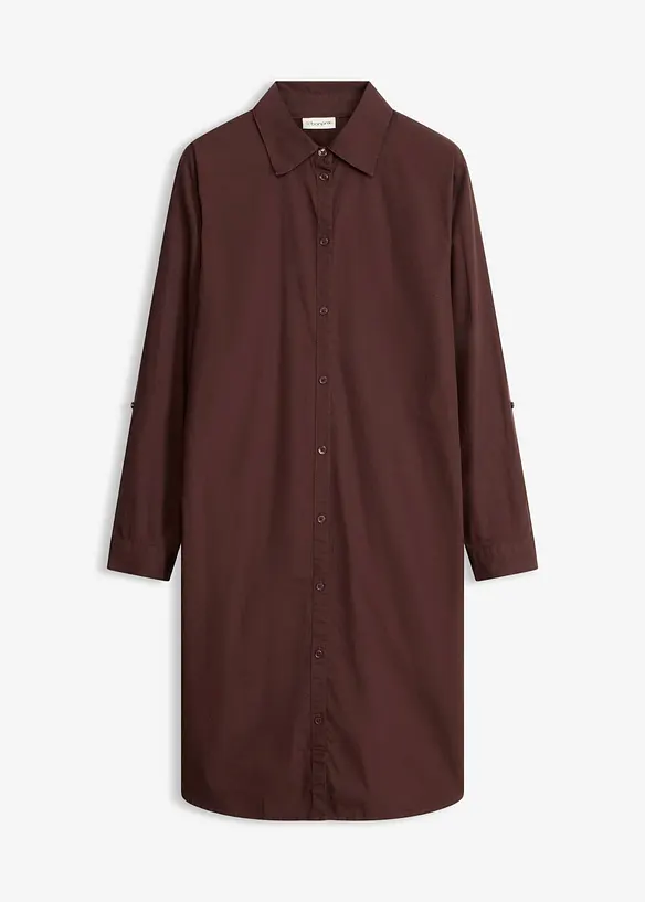 Skjortkl&auml;nning i bomullspoplin, bonprix
