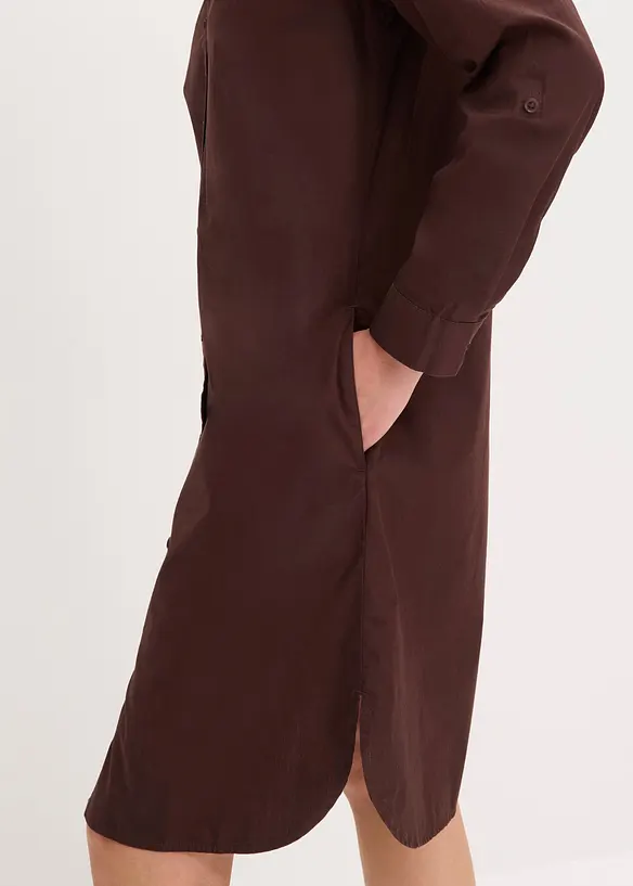 Skjortkl&auml;nning i bomullspoplin, bonprix