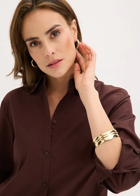 Skjortkl&auml;nning i bomullspoplin, bonprix