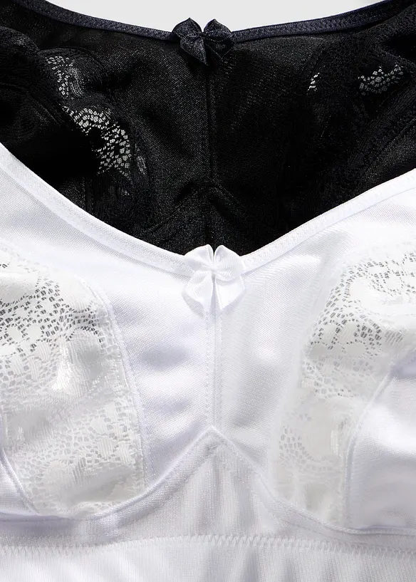 Avlastande BH utan bygel, med vadderade axelband (2-pack), bonprix