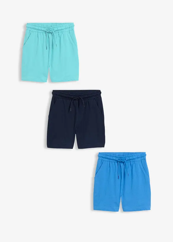 Jerseyshorts i ekologisk bomull (3-pack), bonprix