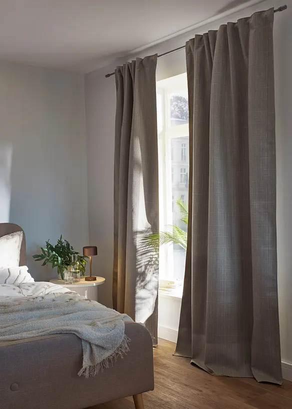 M&ouml;rkl&auml;ggande gardinl&auml;ngd med l&auml;tt struktur (2-pack), bonprix