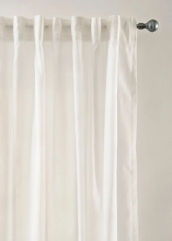 Gardin av l&auml;tt voile med dolda h&auml;llor (1-pack), bonprix