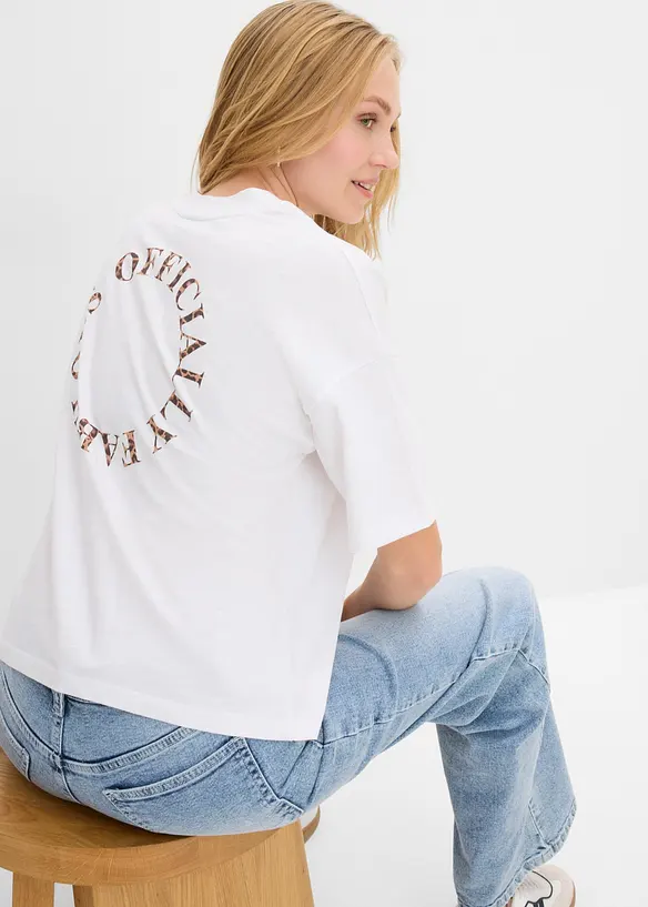T-shirt i oversizemodell av ekologisk bomull, bonprix