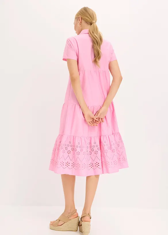 Tunikakl&auml;nning i bomull med h&aring;lbroderi, bonprix