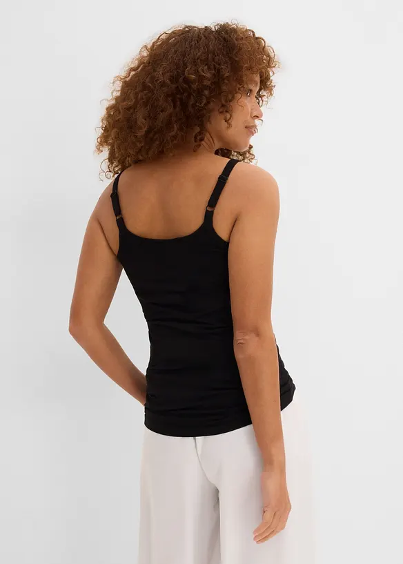 L&aring;ngt linne med smala axelband gjort av ekologisk bomull (2-pack), bonprix