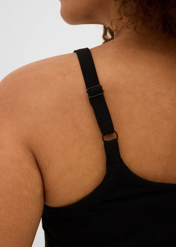 L&aring;ngt linne med smala axelband gjort av ekologisk bomull (2-pack), bonprix