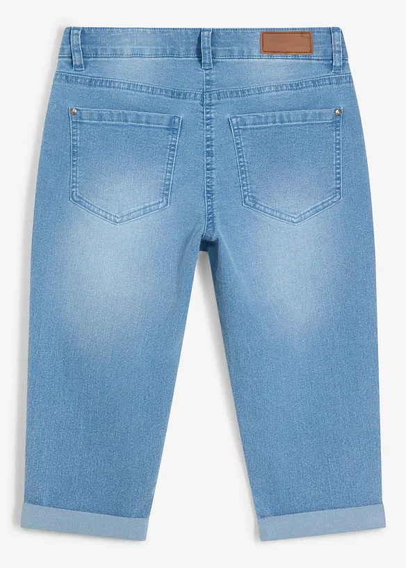 Caprijeans Mid Waist med reglerbar midja, bonprix
