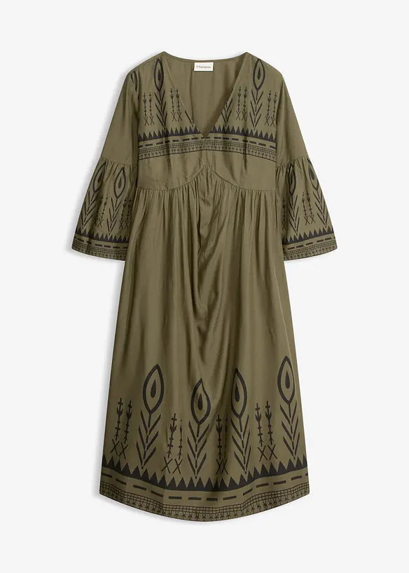 Mellanl&aring;ng kl&auml;nning i f&ouml;ljsam viskos, bonprix