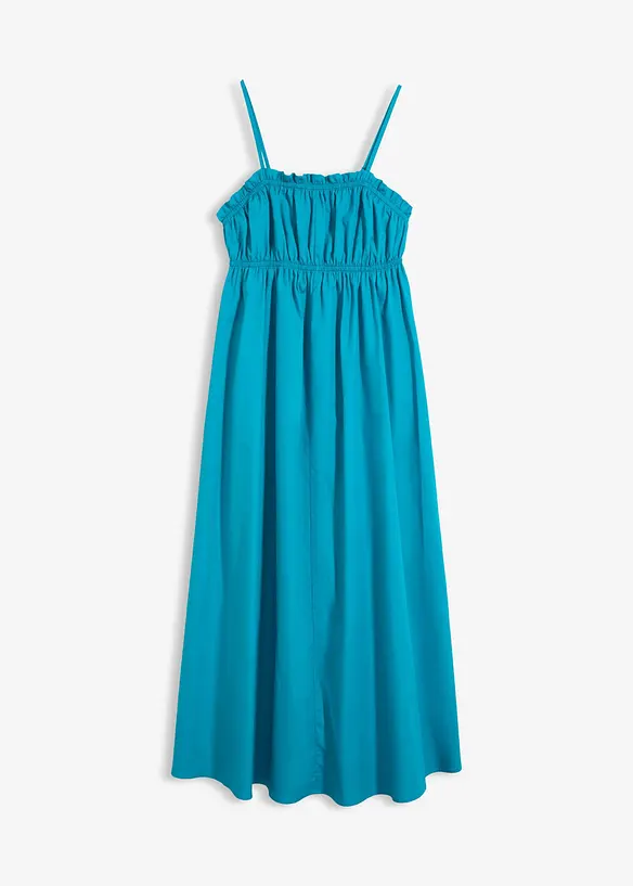 Kl&auml;nning med smala axelband i ekologisk bomull, bonprix