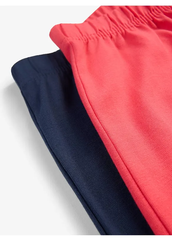 Cykelbyxa i elastisk materialmix med ekologisk bomull (2-pack), bonprix