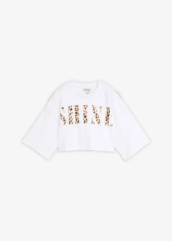 Kort T-shirt i ekologisk bomull, bonprix