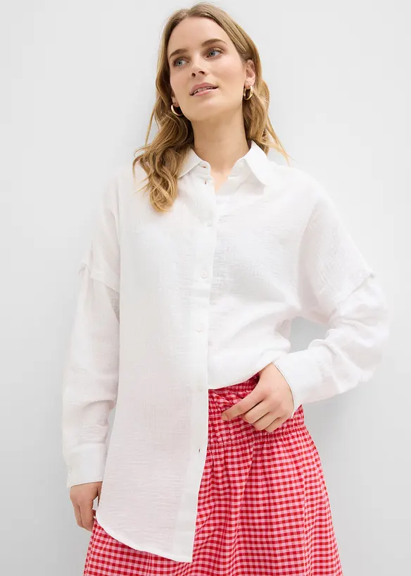 Oversize-skjorta av luftig muslin, bonprix
