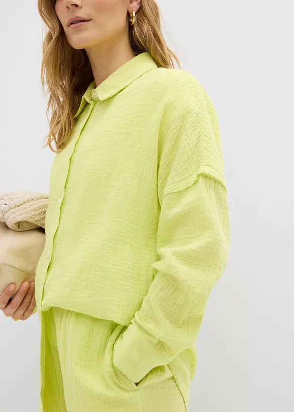 Oversize-skjorta av luftig muslin, bonprix
