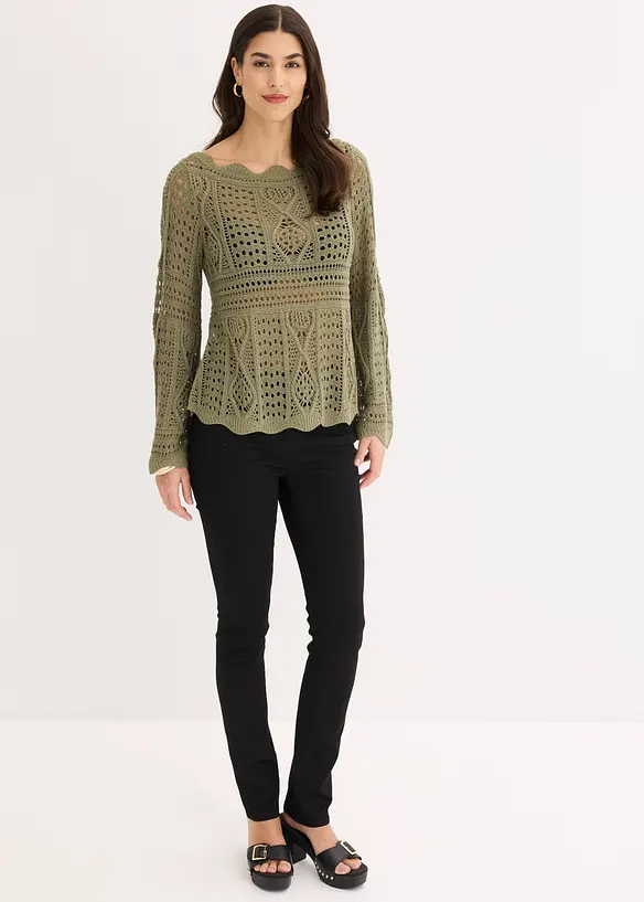 Stickad topp av spets, bonprix