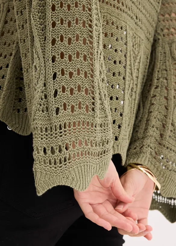 Stickad topp av spets, bonprix