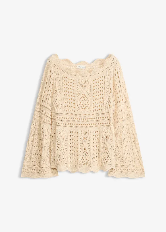 Stickad topp av spets, bonprix