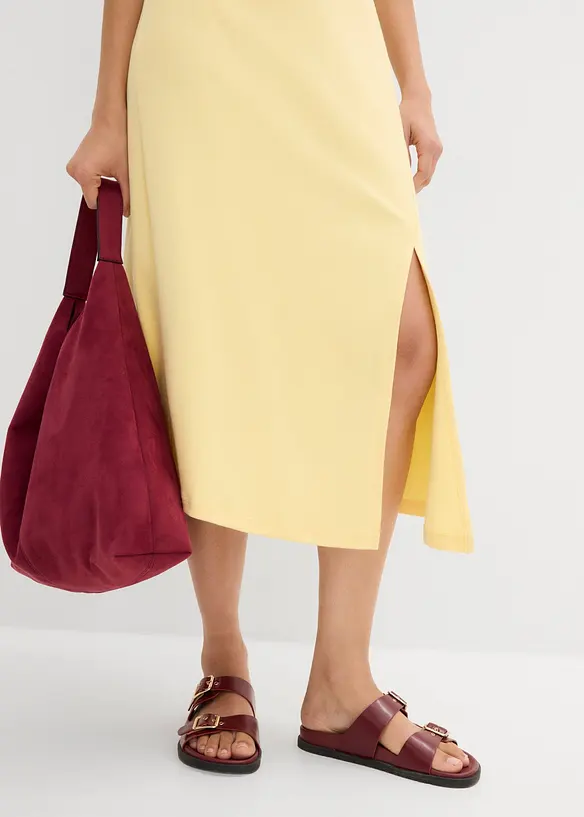 Jerseykl&auml;nning av ekologisk bomull, med slits, bonprix