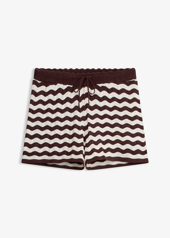 Stickade shorts av linnemix, bonprix