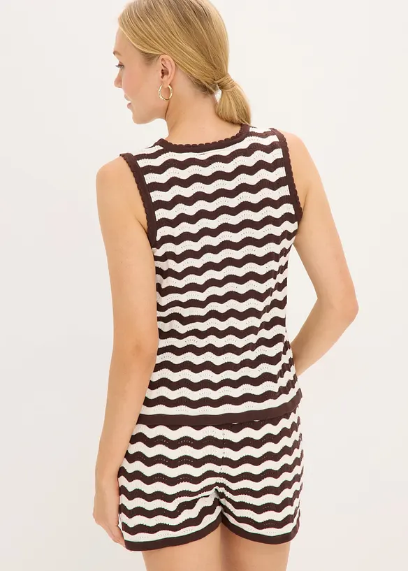 Stickat linne i bomull, bonprix