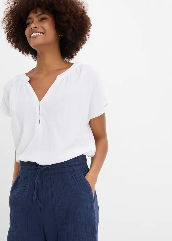 Byxa i luftig muslin, bonprix