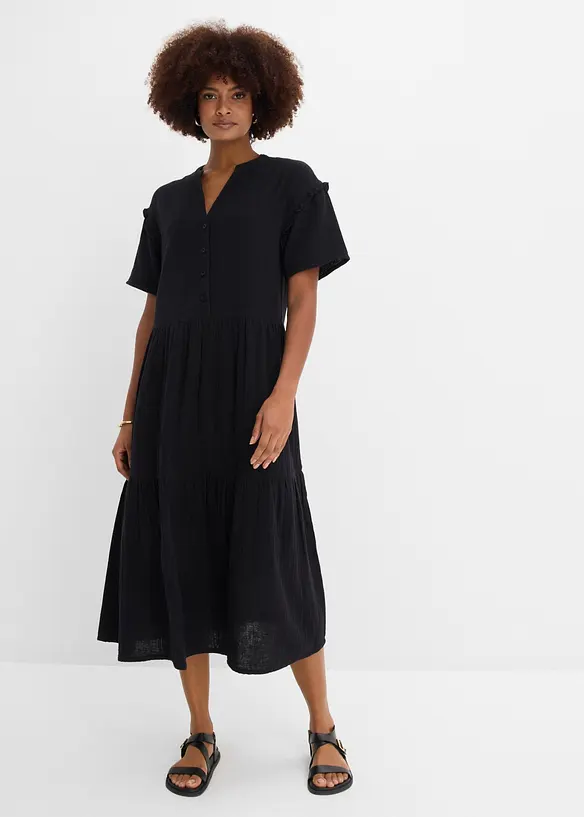 Midikl&auml;nning av mjuk muslin, bonprix