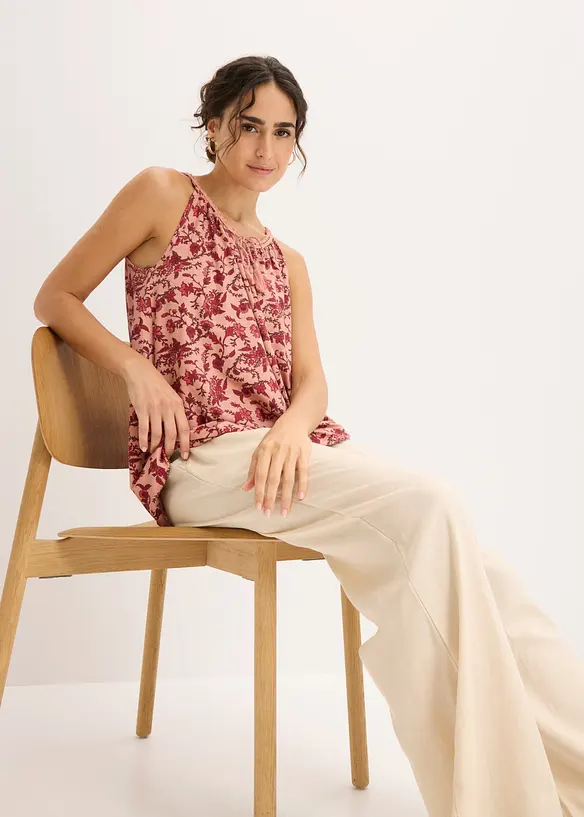 Linne med smala axelband, av viskos, bonprix