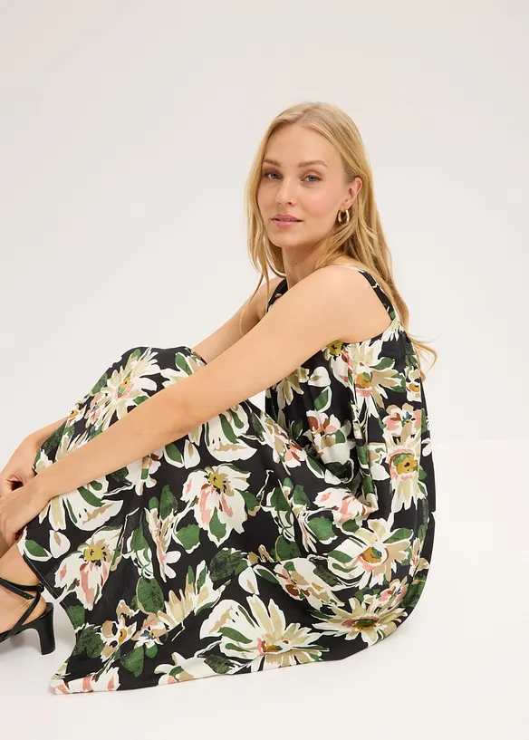 Mellanl&aring;ng kl&auml;nning i mjuk viskosmix, bonprix