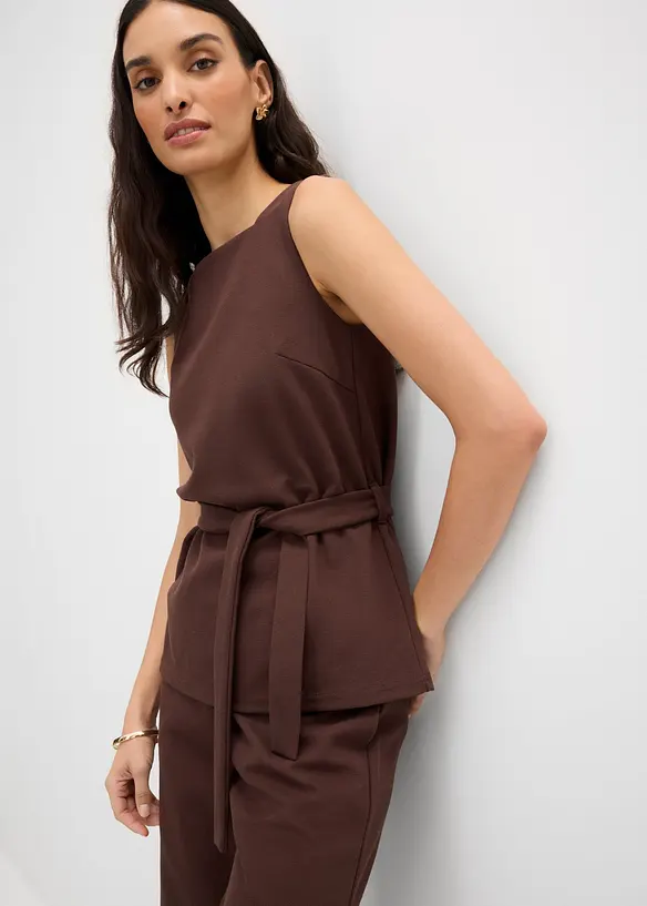 Linne i pik&eacute; med knytband, bonprix