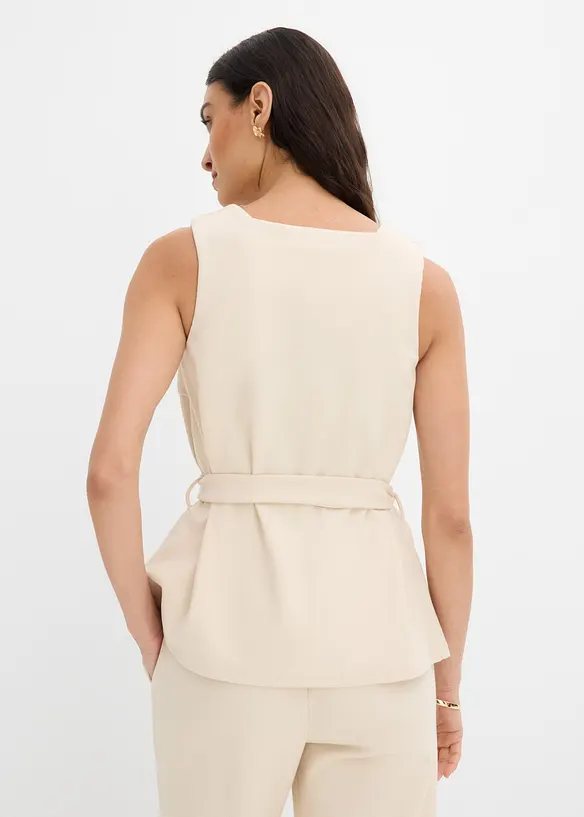 Linne i pik&eacute; med knytband, bonprix