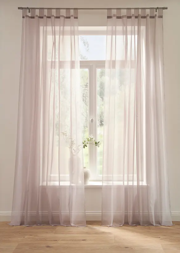 Gardin av l&auml;tt voile (2-pack), bonprix