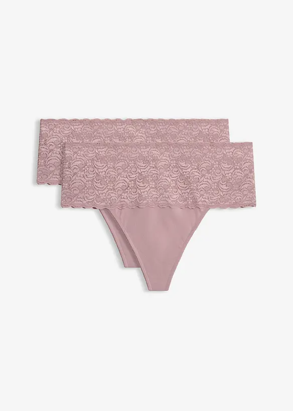 Stringtrosa med medelh&ouml;g formande effekt (2-pack), bonprix