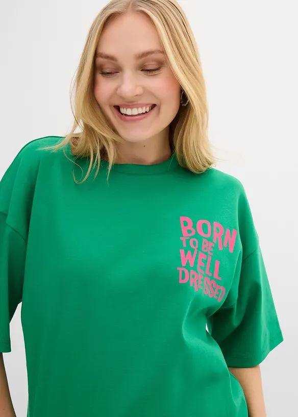 T-shirt i oversizemodell av ekologisk bomull, bonprix