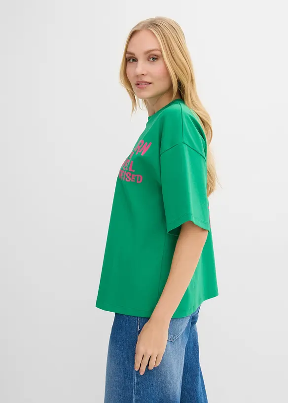 T-shirt i oversizemodell av ekologisk bomull, bonprix