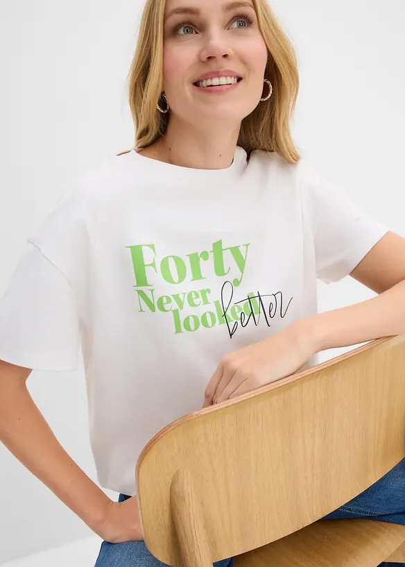 Vid T-shirt i ekologisk bomull, bonprix