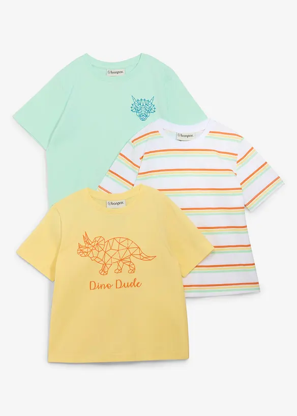 T-shirt i ekologisk bomull (3-pack), bonprix