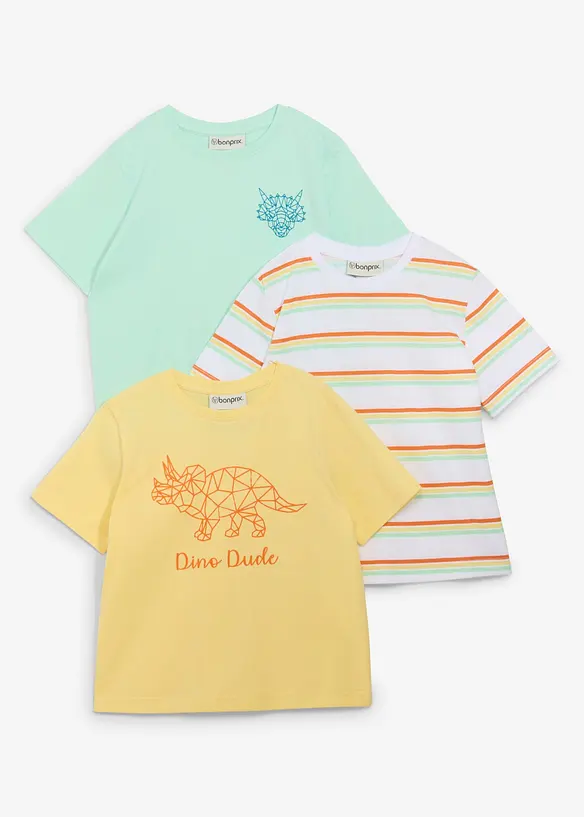 T-shirt i ekologisk bomull (3-pack), bonprix