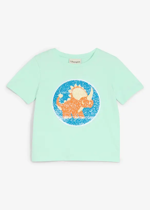 T-shirt i ekologisk bomull med v&auml;ndbara paljetter, bonprix