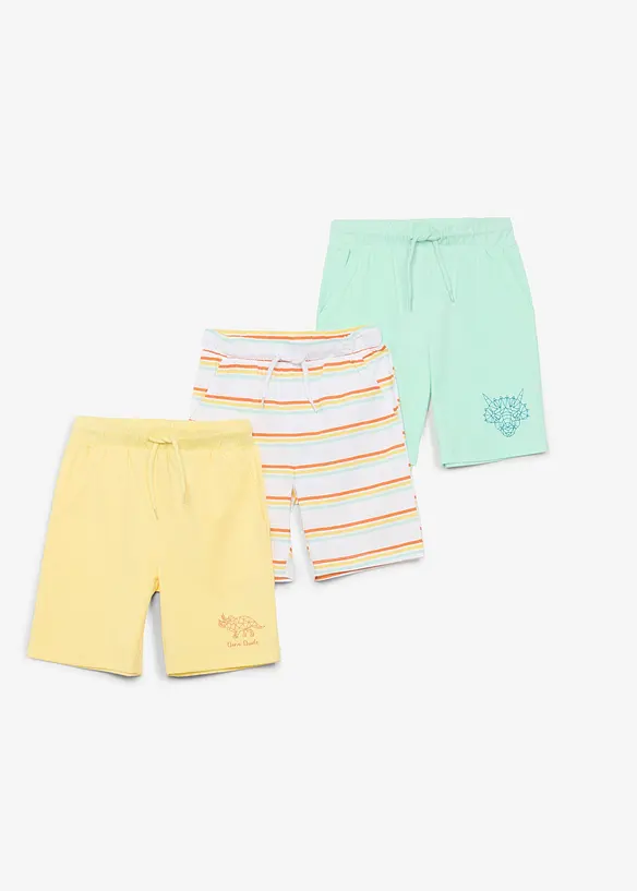 Jerseyshorts i ekologisk bomull (3-pack), bonprix