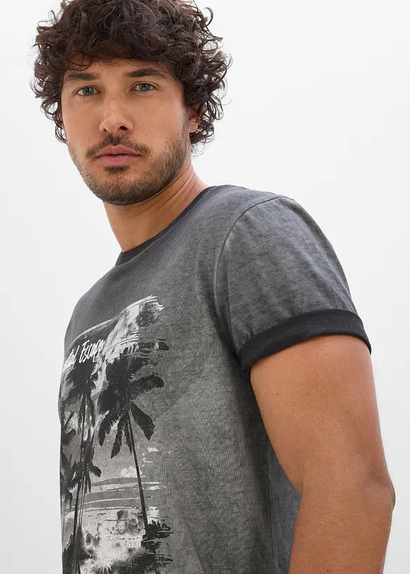 T-shirt i ekologisk bomull med tv&auml;ttad look, bonprix