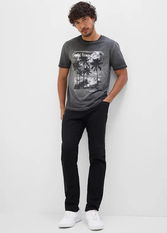 T-shirt i ekologisk bomull med tv&auml;ttad look, bonprix