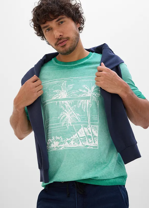 T-shirt med tv&auml;ttade effekter, av ekologisk bomull, bonprix