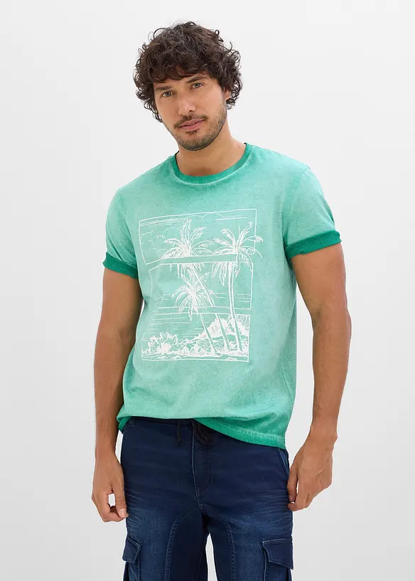 T-shirt med tv&auml;ttade effekter, av ekologisk bomull, bonprix