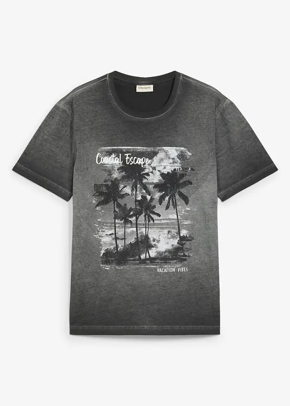 T-shirt i ekologisk bomull med tv&auml;ttad look, bonprix